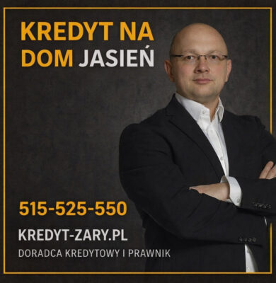 Kredyt hipoteczny dom Jasień - grafika główna z doradcą kredytowym i prawnikiem, przedstawiająca bezpieczne finansowanie zakupu, budowy lub remontu domu. Profesjonalne wsparcie w analizie zdolności kredytowej 2026, ochronie prawnej transakcji i wyborze kredytu hipotecznego dopasowanego do potrzeb klienta.