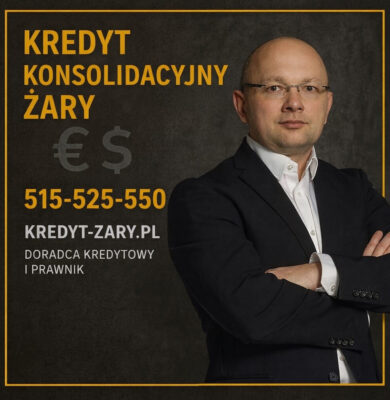 Doradca kredytowy i prawnik z Żar prezentujący ofertę kredytu konsolidacyjnego. Pomoc w łączeniu zobowiązań w jedną ratę, obniżaniu kosztów kredytów, poprawie zdolności kredytowej oraz analizie umów. Lokalne wsparcie finansowe Żary i okolice.