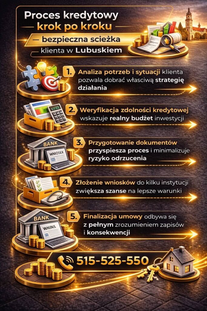 Doradztwo kredytowe Lubuskie pokazuje proces krok po kroku – analiza potrzeb, weryfikacja zdolności, kompletowanie dokumentów i finalizacja umowy zwiększają szanse na pozytywną decyzję kredytową.