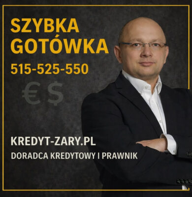 Szybka gotówka - grafika przedstawia doradcę kredytowego i prawnika w jednym, oferującego bezpieczną analizę szybkiej pożyczki gotówkowej. Zdjęcie podkreśla znaczenie świadomej decyzji finansowej, kontroli kosztów oraz ochrony zdolności kredytowej przed ryzykownymi zobowiązaniami.